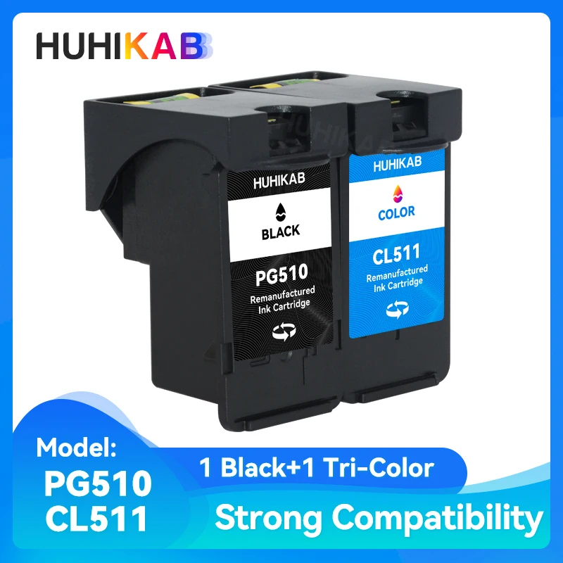 

HUHIKAB PG510 CL511 Replacement for Canon PG 510 XL PG-510 CL 511 Ink Cartridge for MP240 MP250 MP260 MP280 MP480 MP490 IP2700