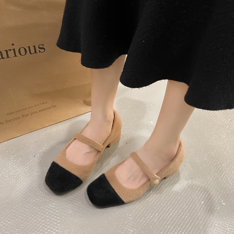 2024 новый стиль женские хлопковые туфли на флисовой подкладке корейская версия