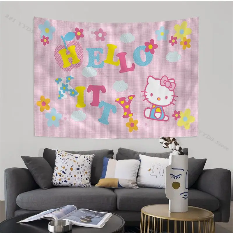 Bandai настенный гобелен Hello Kitty для гостиной дома и общежития Decor дешевый хиппи |