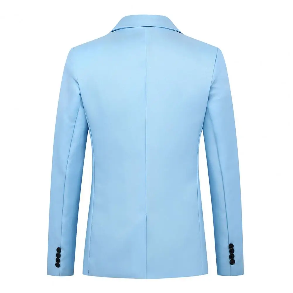 Супермягкий стильный приталенный пиджак с карманами, моющийся однобортный пиджак для свадьбы