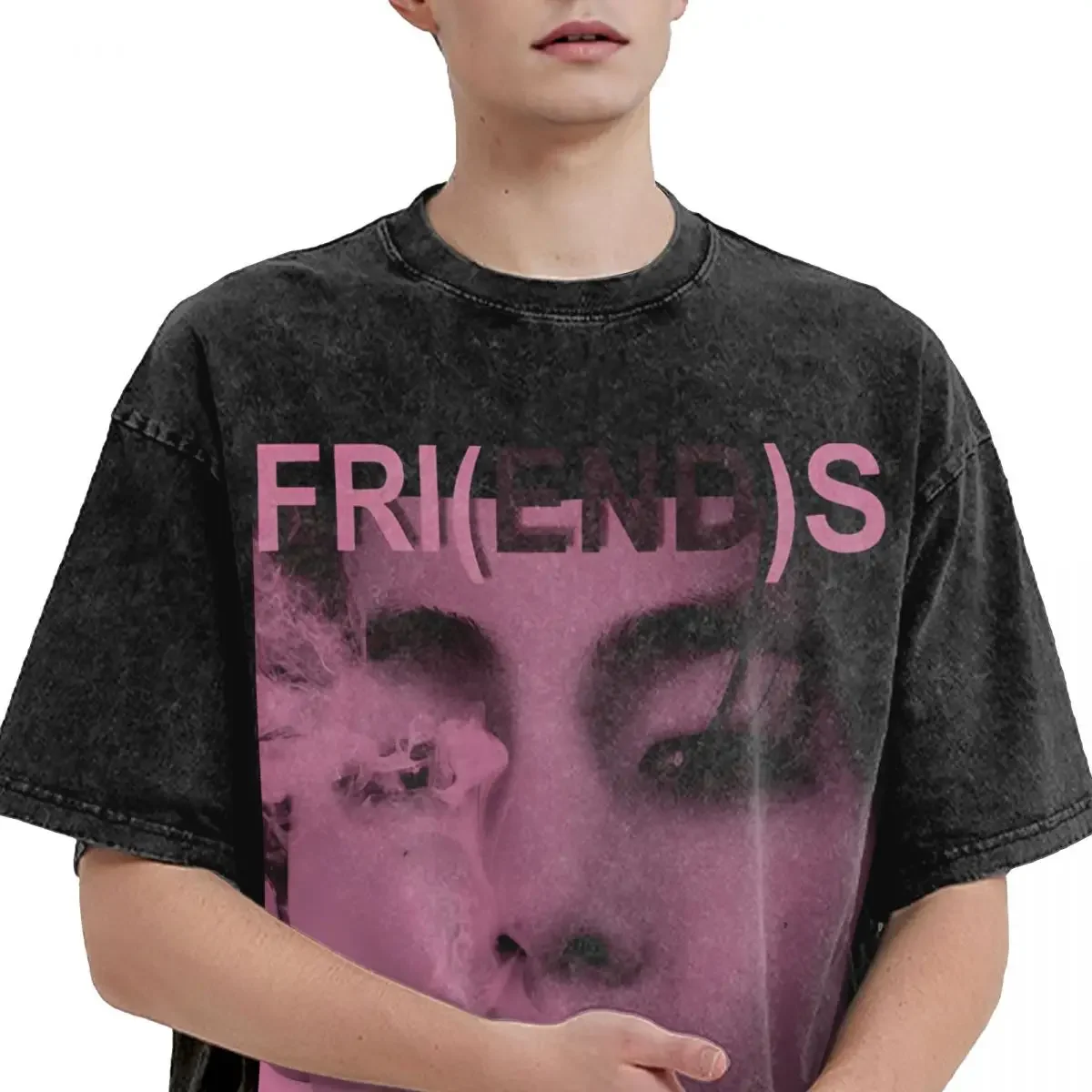 Новая футболка Song V Fri(end)s в стиле хип-хоп потертые футболки большого размера из 100%