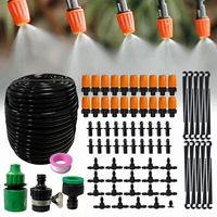 outdoor garden plant misting watering system with 50 ft 14%e2%80%9d tubing 20pcs misters barbed fittings support terrace sprayer