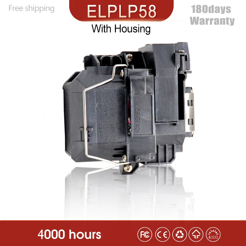 Free shipping Projector Lamp ELPLP58 For EPS0N EB-S10 EB-S9 EB-S92 EB-W10 EB-W9 EB-X9 EB-X92 EB-X10 with housing