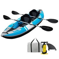 inflatable kayak 2 person tandem kayak includes aluminum paddles padded seats double action pump