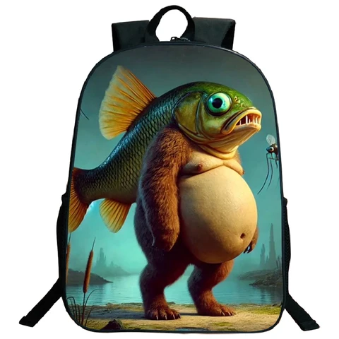 Забавный итальянский рюкзак с принтом мозга для мальчиков и девочек, школьный рюкзак Cappuccino Assassino, детская сумка для книг, итальянские сумки Brainrot Mochila