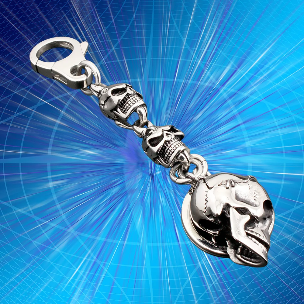 

Men's Solid 316L Stainless Steel Skulls Keychain Keyring Punk Retro Waist Pendant Car Key Accessory 3G2KC