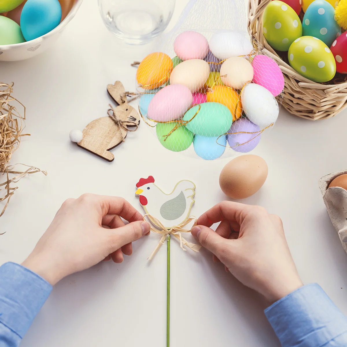 

40 PCS Toys Toddlers Boys Bright Printed Easter Eggs Craft Toys DIY Painting Eggs The Flash Toys Plastic Eggs Crafts