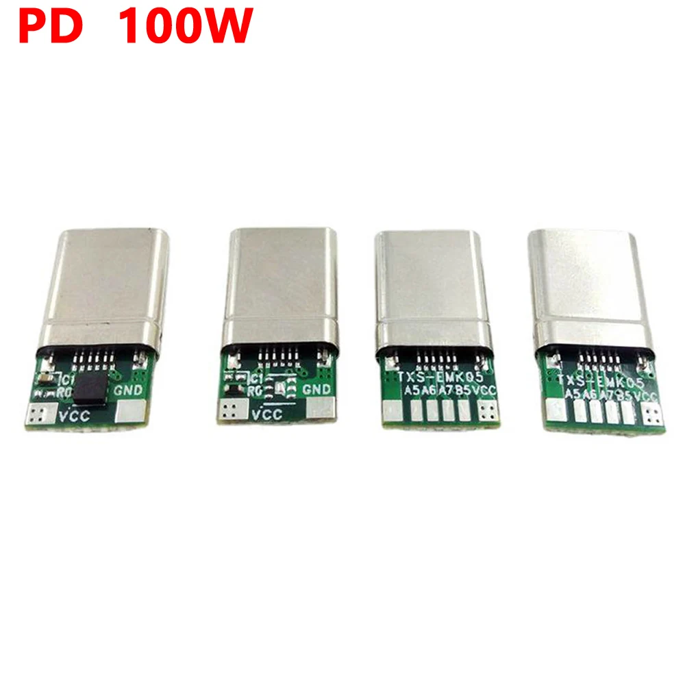 

30PCS USB 3.1 Type-C PD 100W Connector 8Pin Male Receptacle Adapter to Solder Wire & Cable 20V 5A High Current Support PCB Board