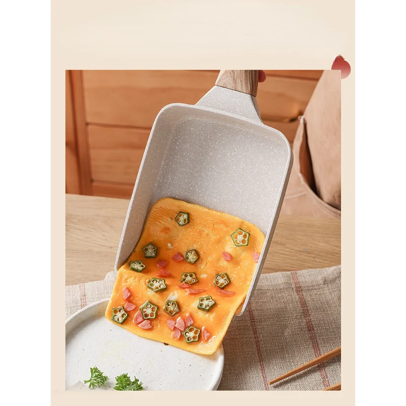 

Квадратная сковорода Okzi для жарки, домашняя сковорода с антипригарным покрытием, толстая сковорода для жарки яиц и завтрака, камень майфана, жареное яйцо, посуда, ручная работа