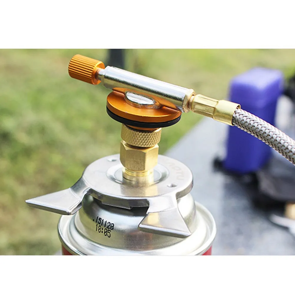 

Outdoor Copper Alloy & Stainless Steel Hiking Camping Stove Burner Furnace Converter Gas Tank Adapter Camping Tools