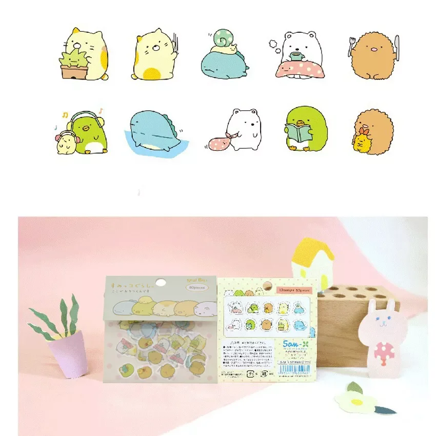 

Japanese Sumikko Gurashi Stickers Flakes Bag Sack Anlimal DIY Scrapbooking