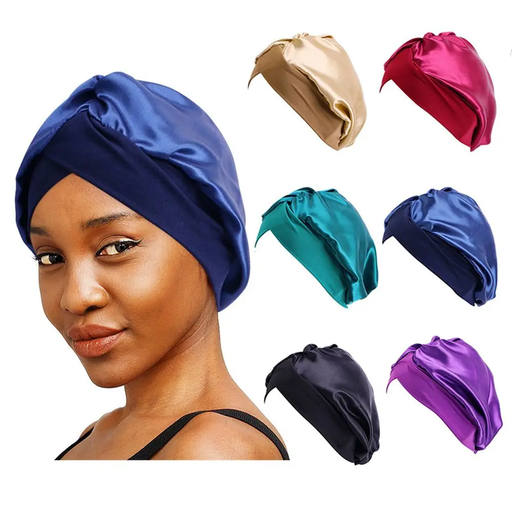 

Women Hair Care Curly Springy Hair Bonnet Head Wrap Hair Loss Cover Night Sleep Hat Chemo Caps Satin Bonnet