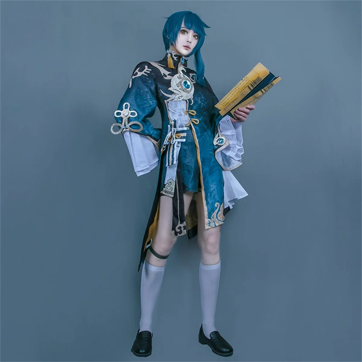 

Игры аниме Genshin Impact The Chamber Of Commerce Xingqiu, костюм для косплея на Хэллоуин для подростков, женская одежда