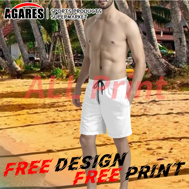 

Men Shorts Casual Solid Short Trousers Male Summer Beach Breathable Shorts 3D Print Custom Logo All Print Design DIY Free Design