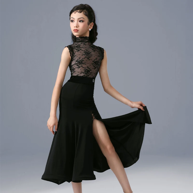 

New Kids Ballroom Dance Competition Dresses Girls Latin Dance Party Dress Child Modern Dancing Clothes Stage Wear SL8383