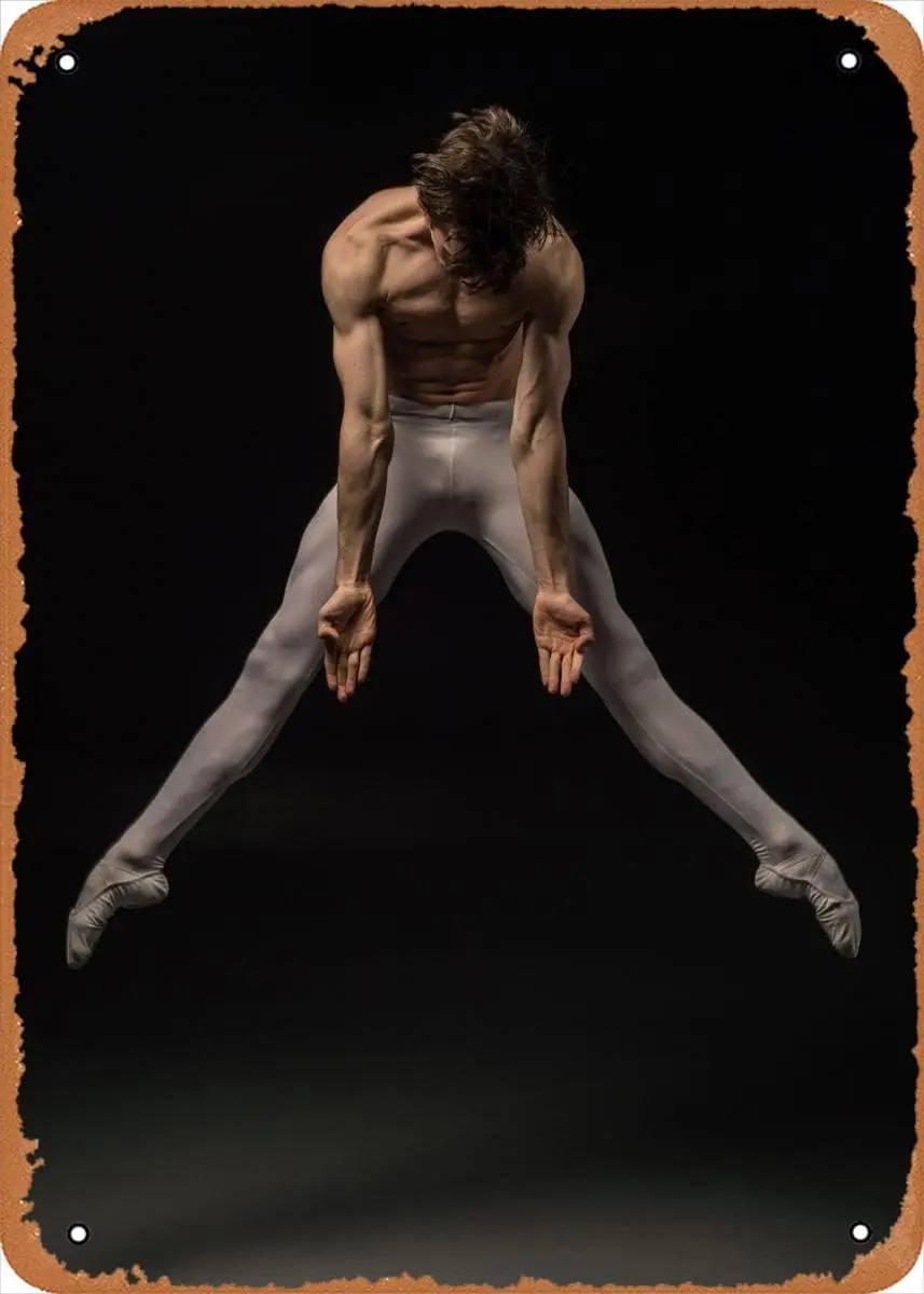 GerRT Dnce nd Moton Mle Bllet Dncer Плакат 8x12 nch Ретро Vntge Metl Sgn Home Mn Cve rt