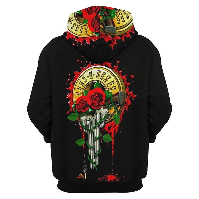 

Худи мужское с 3D-принтом Guns N Roses, худи в стиле хип-хоп