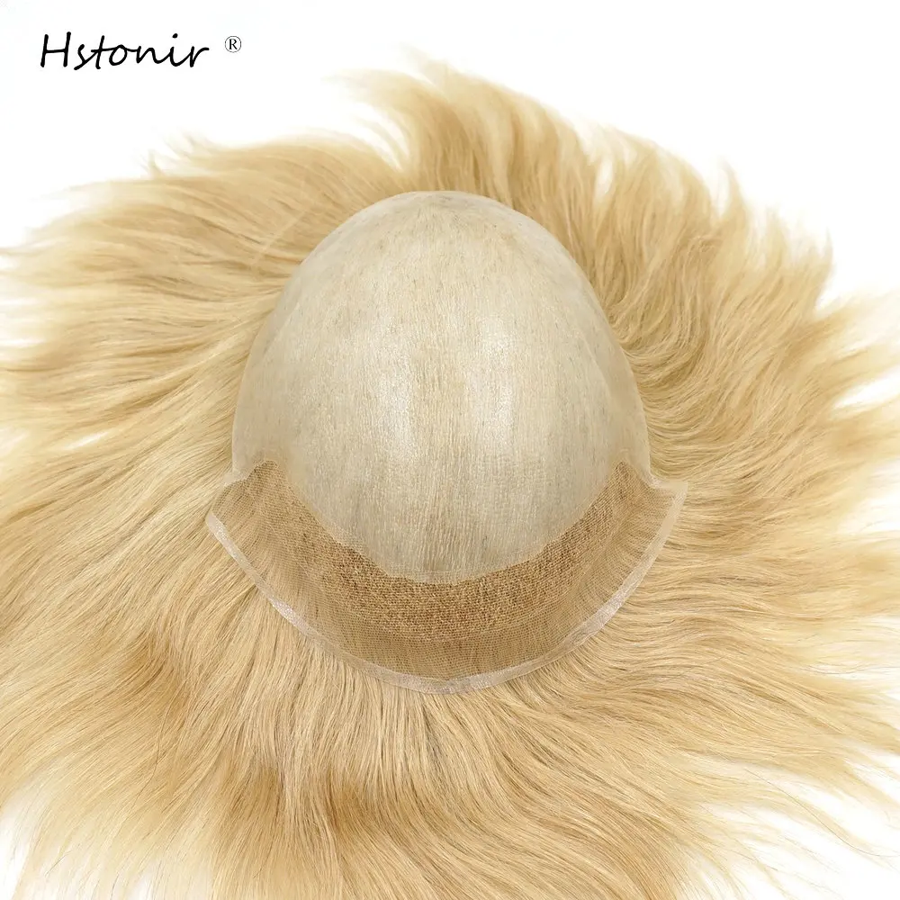 Hstonir Bio Injection Men Toupee Swiss Lace Front Hair System Replacement Indian Remy Hair Wig H091