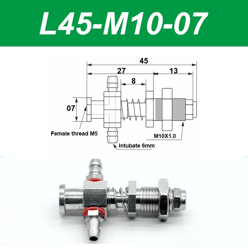Вакуумная присоска, маленькая головка, фурнитура 7 мм, аксессуары для крепления манипулятора, пневматическая опора, хвостовой боковой воздухозаборник