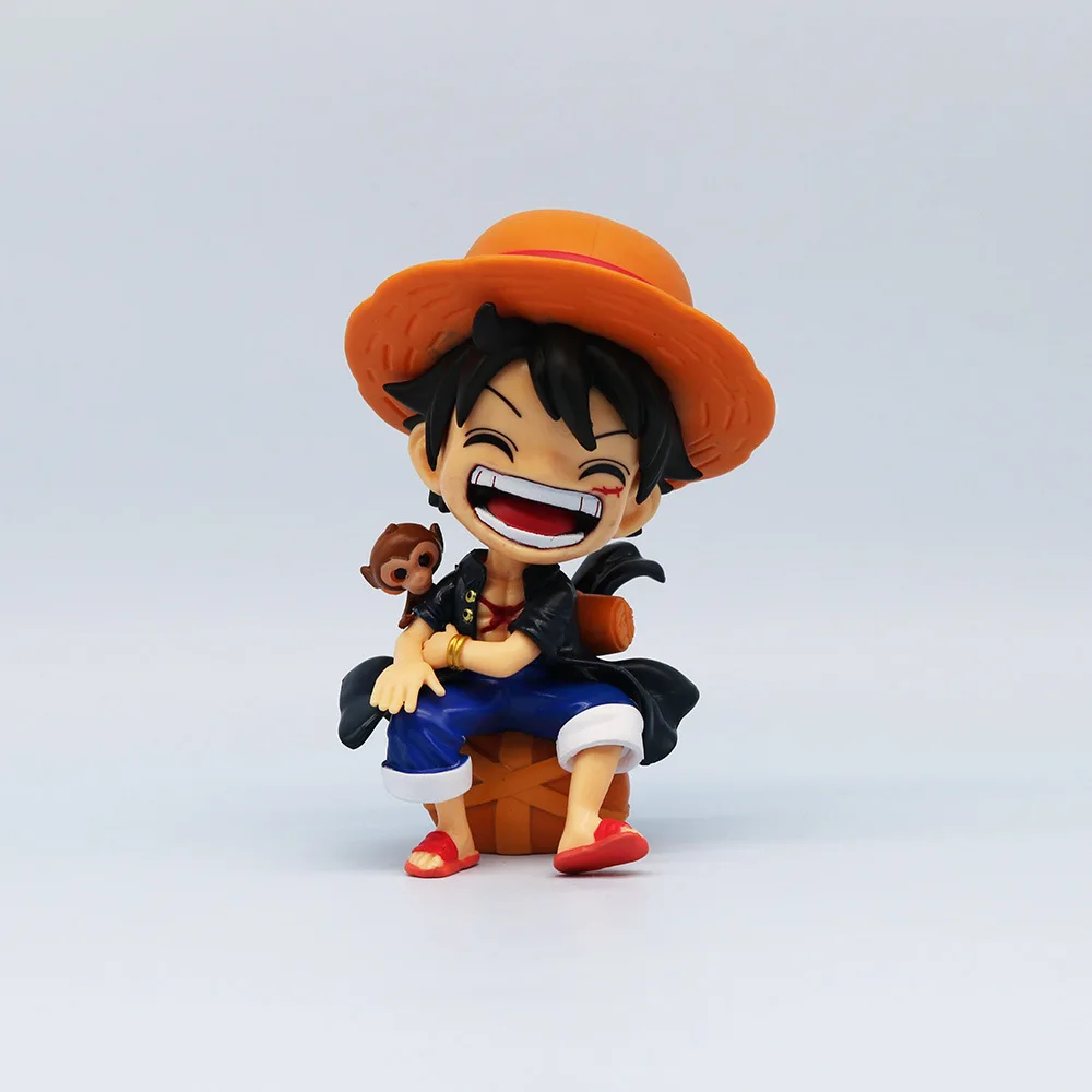 Фото Аниме One Piece Q Style Сидящая игрушка Фигурка Модель Луффи Зоро Санджи Городские виниловые статуи GK Автомобильное украшение для рабочего стола Коллекционный подарок №3