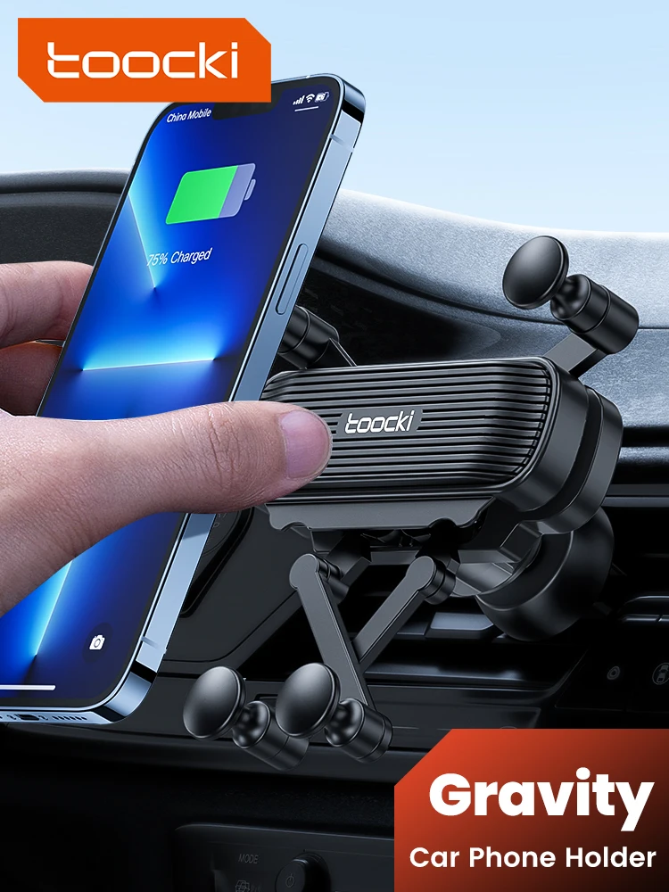 

Toocki Gravity Car Holder Phone Holder in Car Air Vent Clip Mount Mobile Cell Stand GPS Support For iPhone 13 12 Xiaomi Samsung