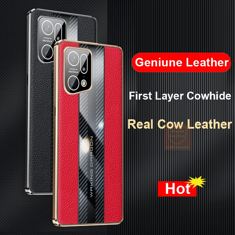 

Роскошный чехол из натуральной воловьей кожи для Oppo Find X5 Pro, чехол из натуральной коровьей кожи для Oppo Find X5 Pro, задняя крышка, бампер