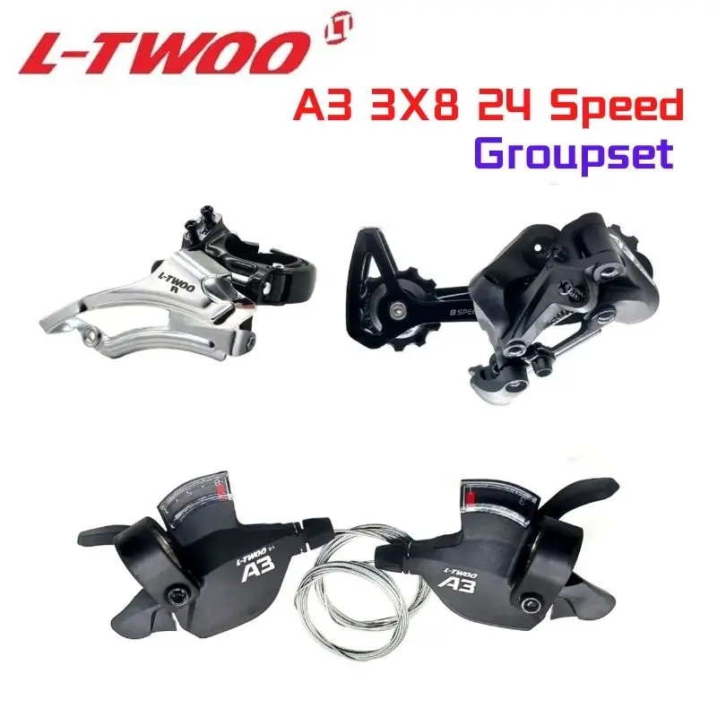 LTWOO A3 3X8 Speed Combo Shifter Disc Brake Groupset with Brake Line/Cable Conjoined DIP Bicycle Derailleur ForMTB Mountain Bike