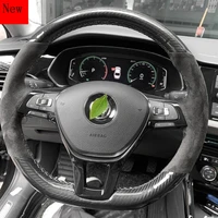hand stitched leather suede carbon fibre car steering wheel cover for mazda 3 cx4 cx5 cx3 cx8 atenza interior accessories