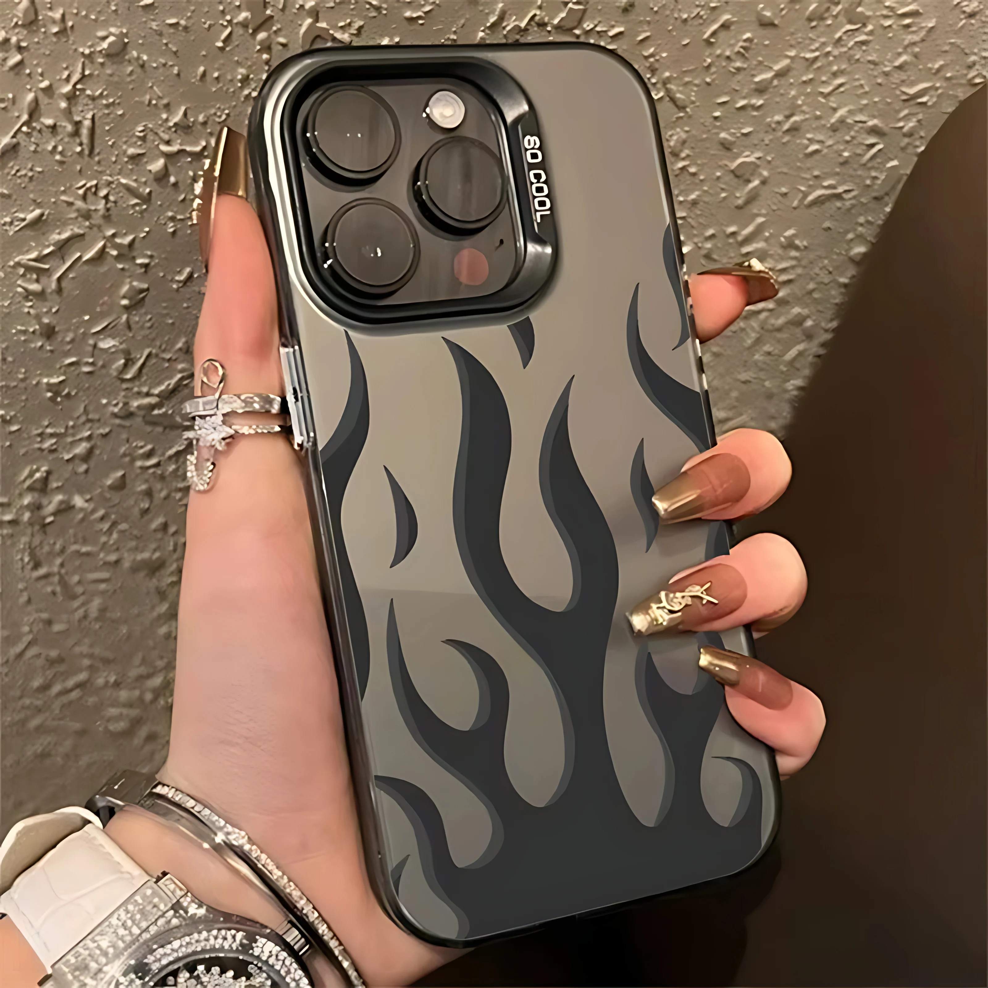 Фото Модный чехол INS Creative Fashion Flame Fire для iPhone 17, 16e, 16, 15, 14, 13, 12, 11 mini, Pro, Max, X, XR, XSMAX, 8, 7, Air, Plus, Anti Cover №5