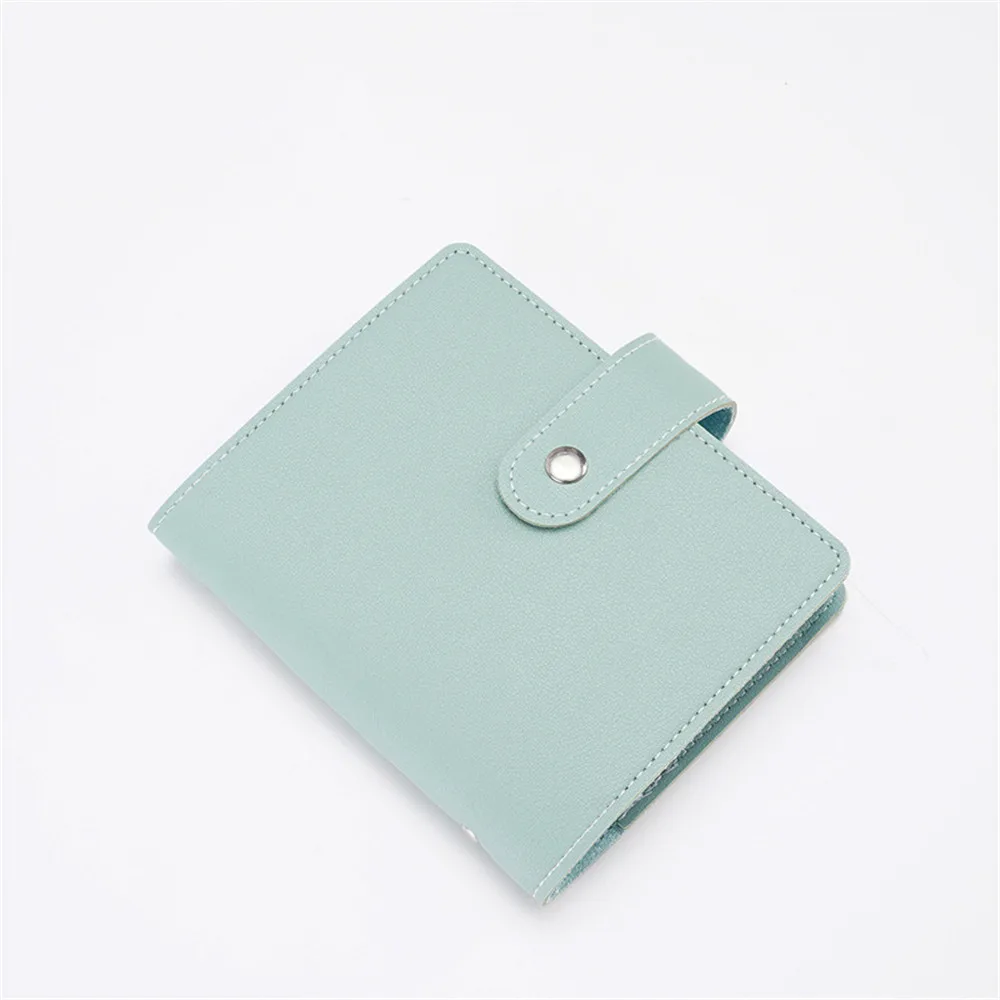 

Multi-card Slots Portable PU Leather Soild Color ID Credit Card Holder Organizer Business Cards ID Container Case Snap Wallet