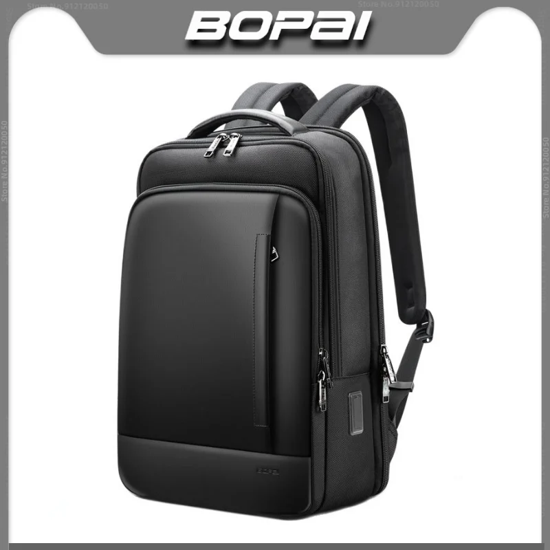 BOPAI Men Large Capacity Backpack USB Charging office Multifunction Shoulder Bag Waterproof Business 15.6 inch Laptop Bag