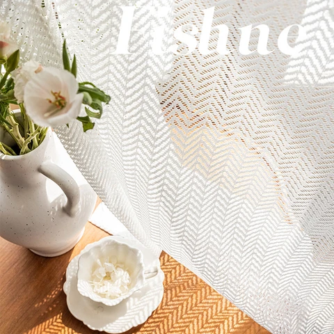Однотонная фототкань в стиле постмодерн для гостиной современная вуаль кружева белый тюль Cortinas Para Salon спальня жалюзи