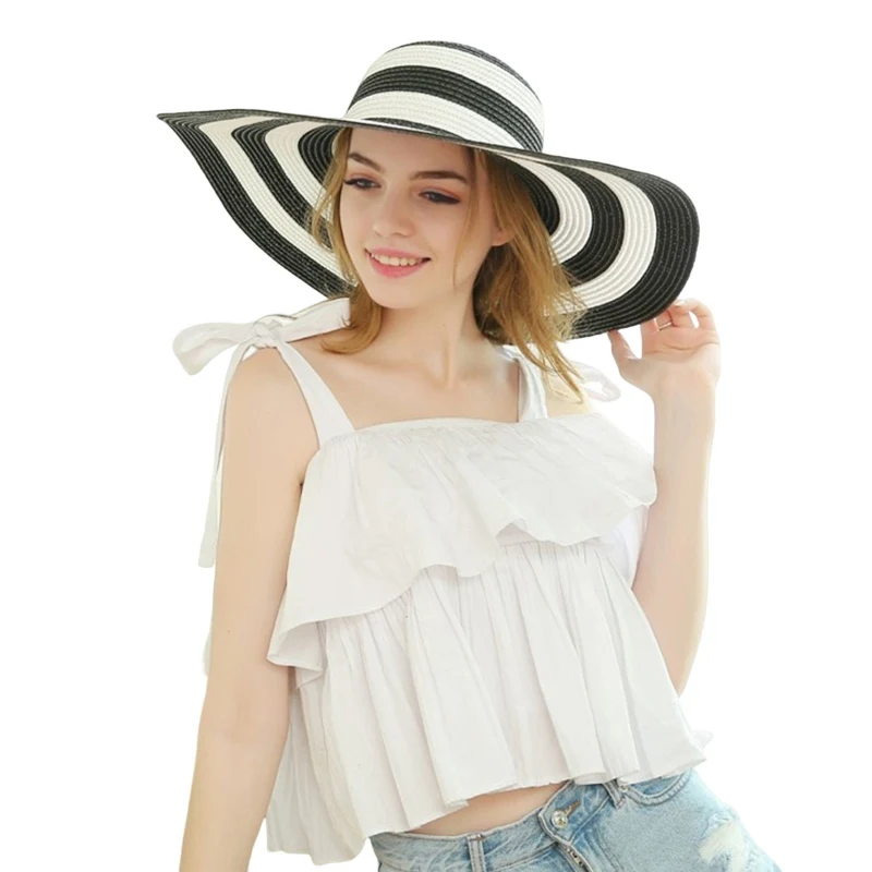 

Дышащая пляжная шляпа, женская уличная Солнцезащитная шляпа с защитой от УФ-лучей, соломенная шляпа с большими полями, Минималистичная женская шляпа