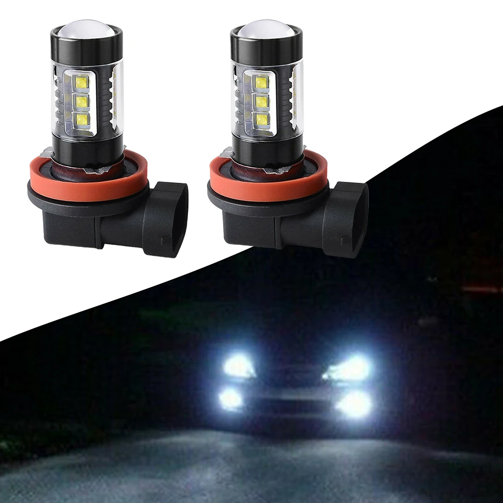 2Pcs LED Driving Light Bulbs H8 H9 H11 Fog Light White 6000K DRL Daytime Running Light 12V 16SMD