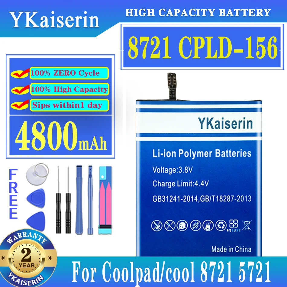 

YKaiserin 4800mAh Battery CPLD-156 CPLD156 CPLD 156 for Coolpad/cool 8721 battery 5721 cpld-156 Mobile Phone Batteries