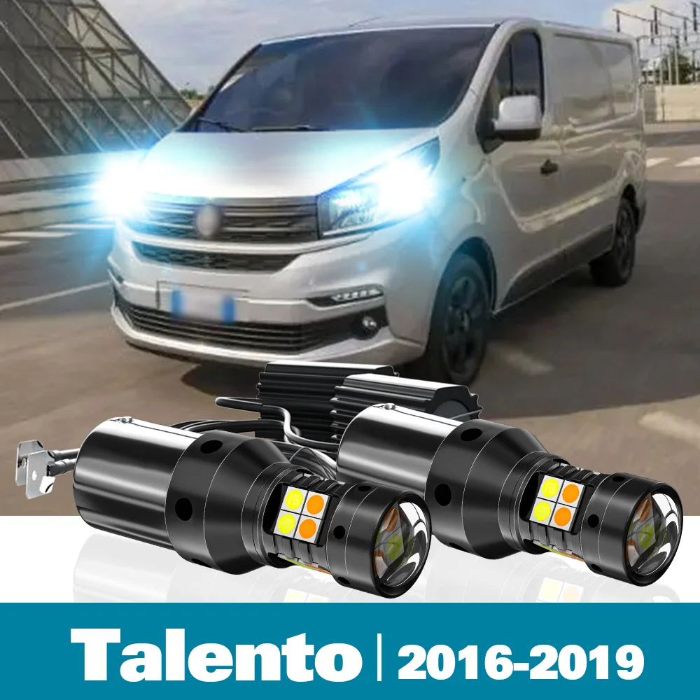 

2pcs LED Dual Mode Turn Signal+Daytime Running Light DRL Canbus For Fiat Talento Accessories 2016-2019 2017 2018
