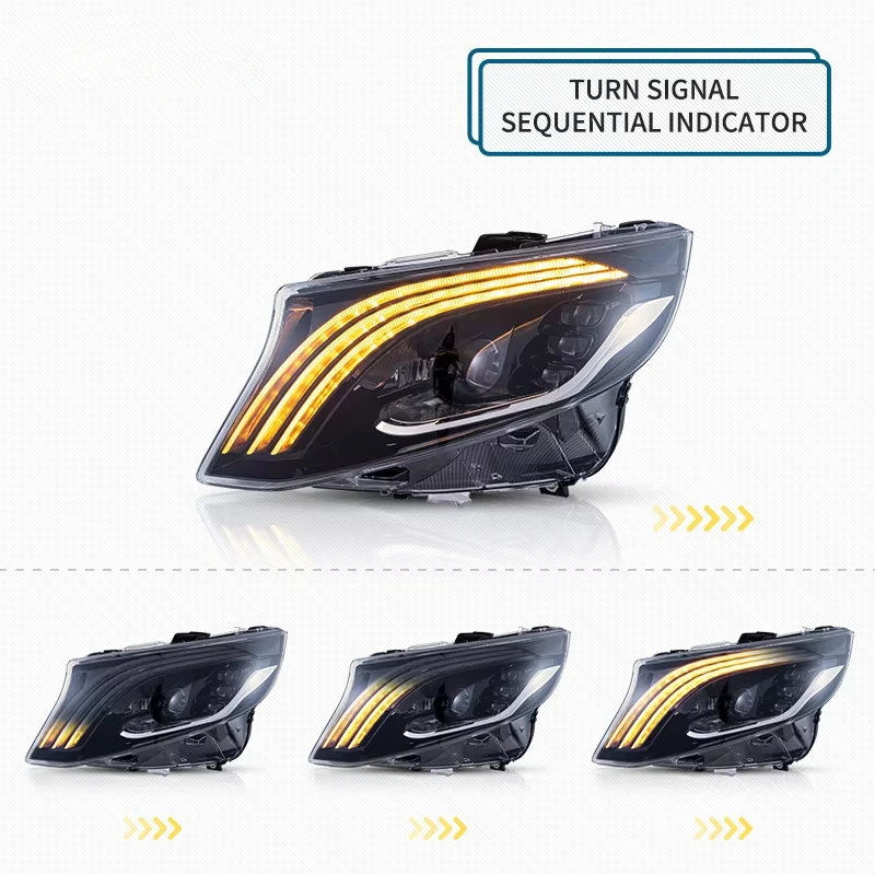 Заводские полностью светодиодные фары в сборе 3-е поколение W447 2016-2023