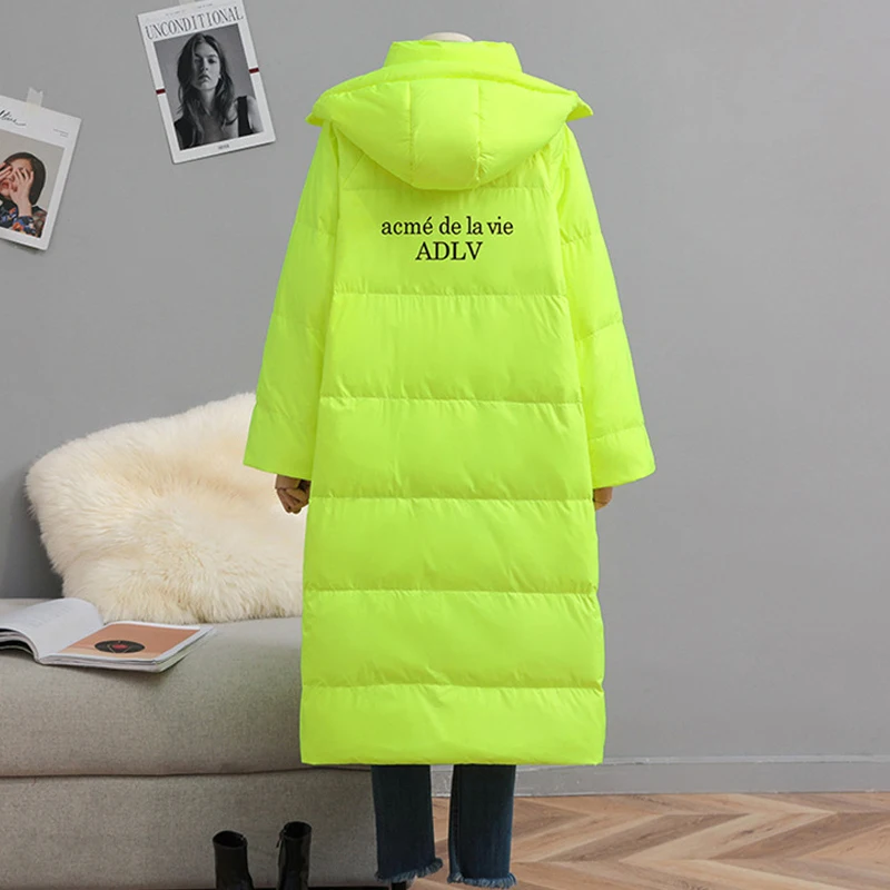 New 2022 Fashion Solid Warm Hooded Down Jacket Woman Coat Winter Womens Hooded Parkas Coats Female Long Sleeve Street Outfits