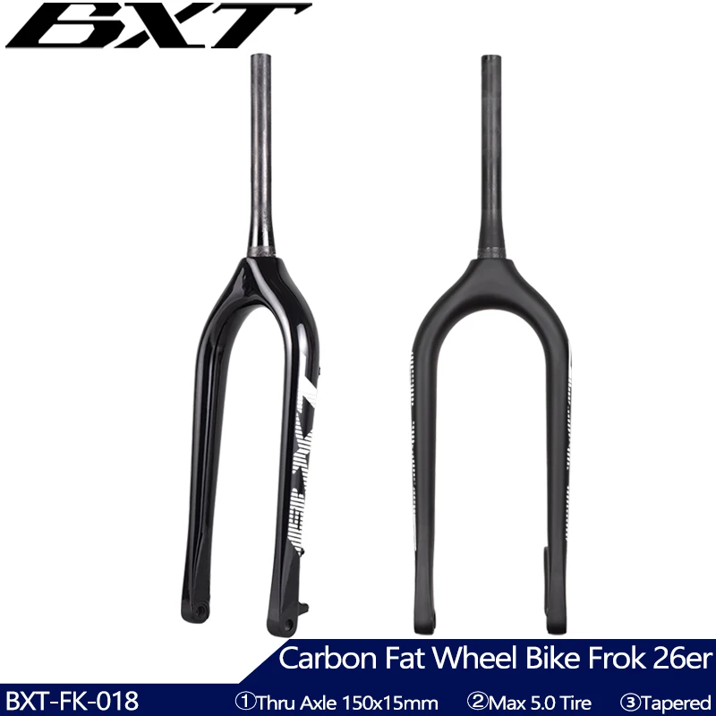 2021 New Full Carbon Fiber Bike Snow fork 26er bicycle Carbon Front Fat Fork Matte/Gloss Disc Brake Snow Bikes Fat Fork Free