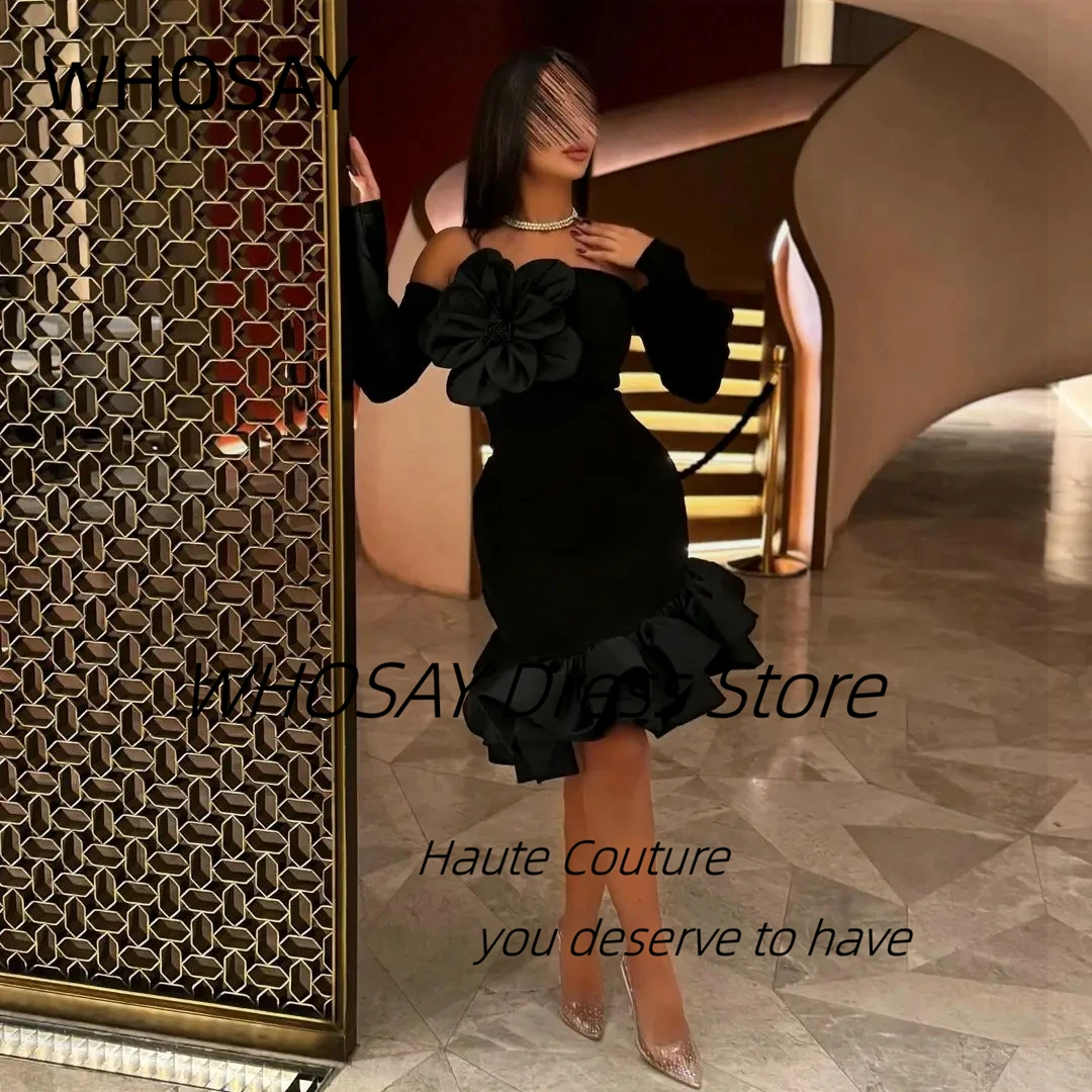 WHOSAY Маленькие черные короткие платья для выпускного вечера по индивидуальному