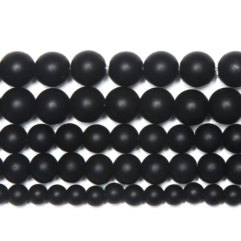 

Матовые черные ониксовые бусины Tony and Beads
