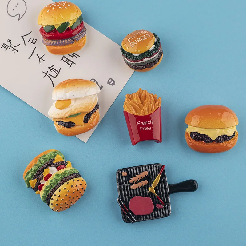3D креативные магниты на холодильник еда искусственная тарелка для барбекю