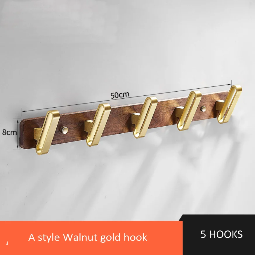 

Крючок для одежды JIE MO, орех+алюминий, черный/золотой