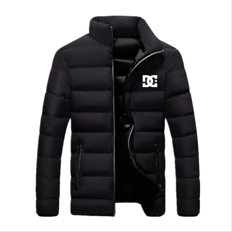 

2023 Autumn Winter New DC Printing Men's Hot Sale Down Jacket Casual Zipper Parkas Thicken Warm Coat Stand Fashion Streetwear