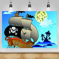 pirate birthday backdrop for boy captain sea adventure treasure island ships photography background photo studio props banner