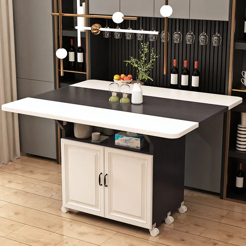 folding dining table multifunctional household small apartment movable square table kitchen living room with drawer cabinet free global shipping