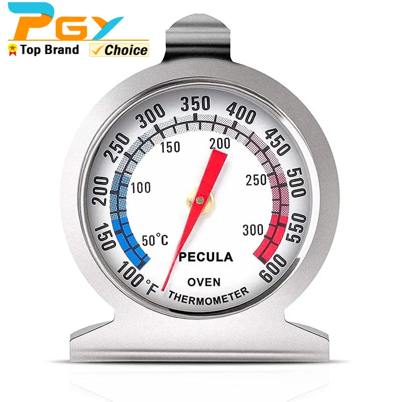 Термометры для духовки с большим циферблатом, термометр для приготовления пищи с двойным шкалом 50-300 °C/100-600 °F для выпечки барбекю