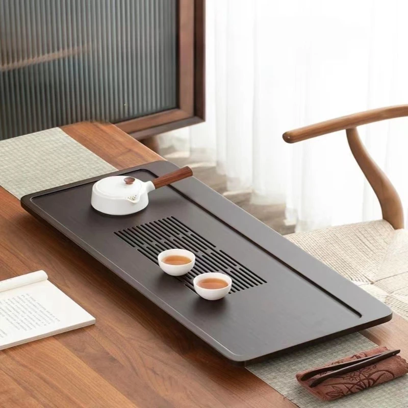 

Сервисные чайные подносы на плато фу, китайские квадратные чайные подносы Кунг-восточные аксессуары, винтажное украшение стола, посуда прямоугольная