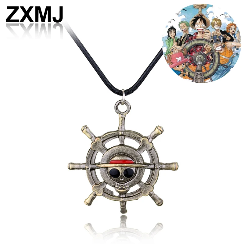 

ZXMJ Anime One Piece Necklace Fashion Classic Ship Anchor Pendant Necklaces Popular Anime Peripherals Neck Jewelry Wholesale