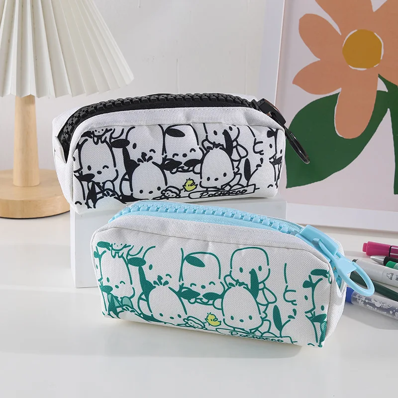 

Cute Sanrio Large Zipper Pencil Pouch Pochacco Accessories Kawaii Anime Students Stationery Case Pencil Case Toys for Girls Gift